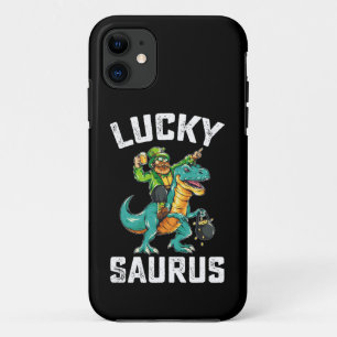 Funda Para iPhone 11 Lucky Saurus Dinosaur T Rex St Patrick's Day