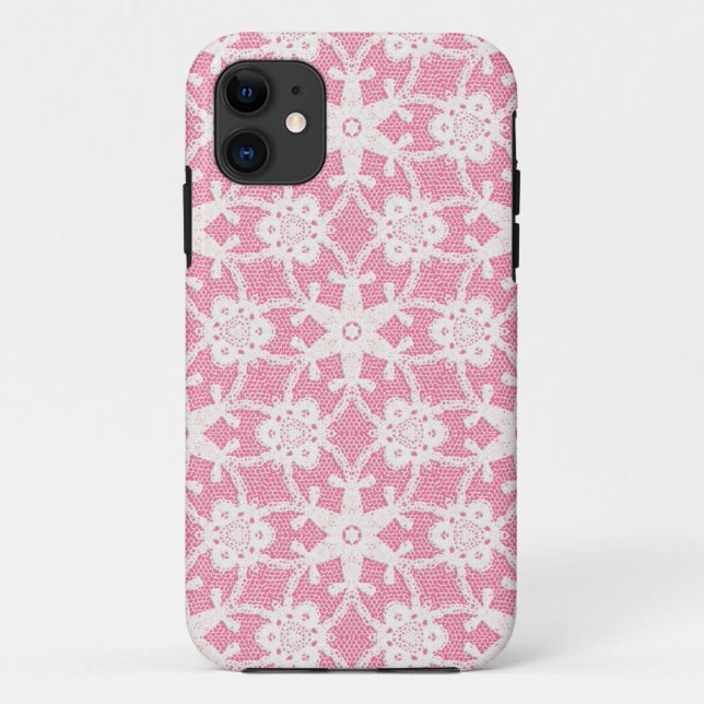 Funda De Case-Mate Para iPhone Lugar antiguo - blanco y rosa rosa (Reverso)