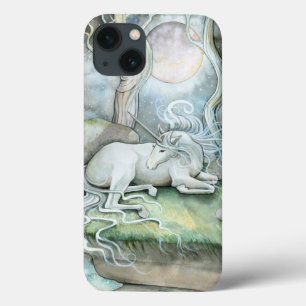 Funda Para iPhone 13 Lugar de Paz Arte de Fantasía Unicornio