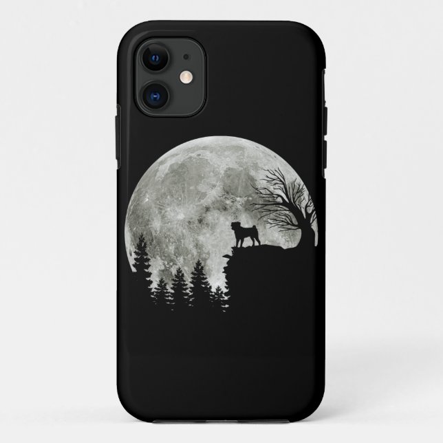 Funda De Case-Mate Para iPhone Lugar de Pug en la Luna de Halloween (Reverso)