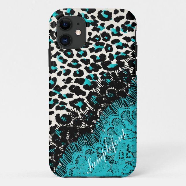Funda De Case-Mate Para iPhone Lugares de leopardo de PixDezines/encajes falsos (Reverso)