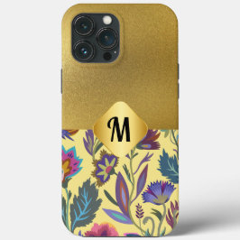 Funda Para iPhone 13 Pro Max Lujo inicial l Gold con victoriano