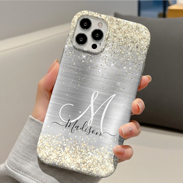 Funda De Case-Mate Para iPhone Lujo metal cepillado plata oro falso brillo (Subido por el creador)