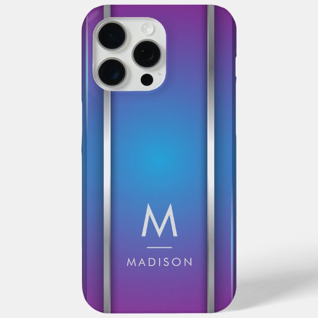 Funda De Case-Mate Para iPhone Lujo Moderno Mínimo Resumen Azul Violeta (Reverso )