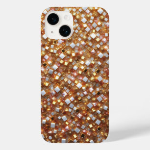 Funda Para iPhone 14 De Case-Mate Lujo Mosaico Geométrico de Oro y Diamantes Brillan