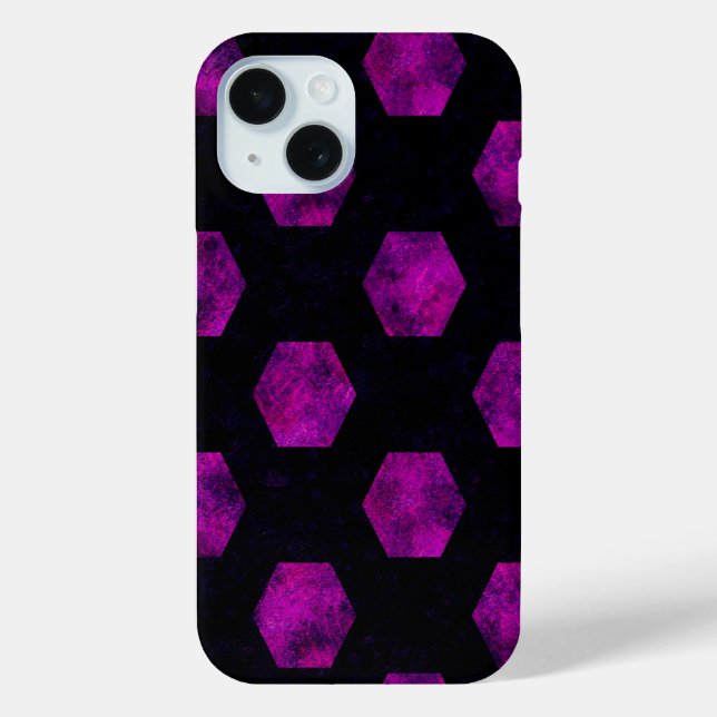 Funda De Case-Mate Para iPhone Lujo Purple Retro Black Hexagon Patterns Magic (Reverso )
