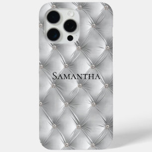 Funda Para iPhone 15 Pro Max Lujo Terciopelo Falso Gris Suave