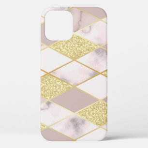 Funda Para iPhone 12 Lujoso Marble Golden Geométrico