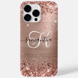Funda Para iPhone 14 Pro Max De Case-Mate Lujoso Monograma Dorado Rosa Brillante