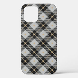 Funda Para iPhone 12 Pro Lumberjack Patrón de plástico gris negro