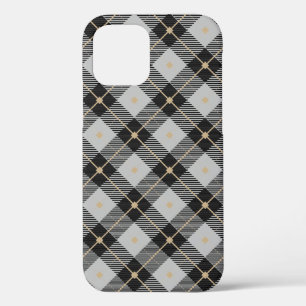 Funda Para iPhone 12 Pro Lumberjack Patrón de plástico gris negro