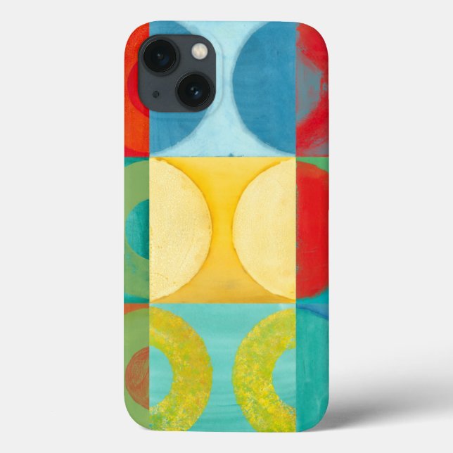 Funda De Case-Mate Para iPhone Luminoso arte pop con círculos y plazas (Reverso)