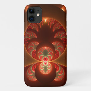 Funda Para iPhone 11 Luminoso fractal moderno abstracto naranja rojo