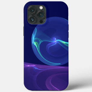 Funda Para iPhone 13 Pro Max Luminoso sueño morado azul abstracto arte fractal