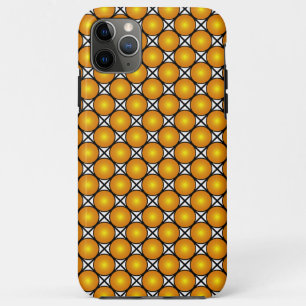 Funda Para iPhone 11 Pro Max Luminosos puntos dorados patrón de celosía negro y