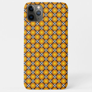 Funda Para iPhone 11 Pro Max Luminosos puntos dorados patrón de celosía negro y