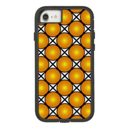 Funda Para iPhone 13 Luminosos puntos dorados patrón de celosía negro y
