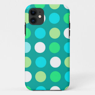 Funda Para iPhone 11 Luminosos y hermosos puntos de polka azul verde su