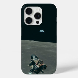 Funda Para iPhone 15 Pro Luna Apolo NASA Módulo Lunar y Tierra