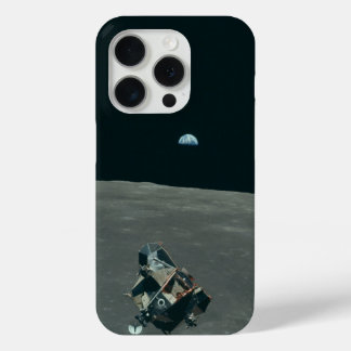 Funda Para iPhone 15 Pro Luna Apolo NASA Módulo Lunar y Tierra