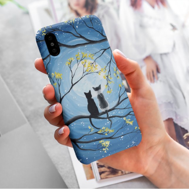 Funda De Case-Mate Para iPhone Luna caprichosa con gatos (Subido por el creador)