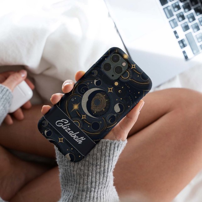 Funda De Case-Mate Para iPhone Luna Celeste Y Estrellas Mágicas Personalizadas (Subido por el creador)