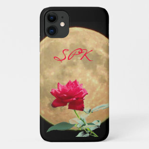 Funda Para iPhone 11 Luna completa y rosa roja personalizada