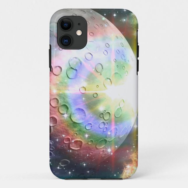 Funda De Case-Mate Para iPhone luna de arco iris (Reverso)