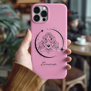 Funda Para iPhone 13 Luna estrellas celestes, boho, astronomía elegante