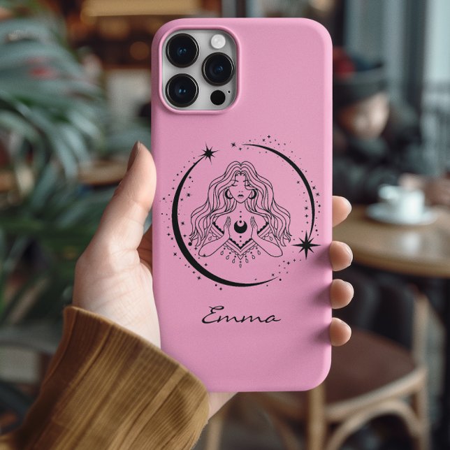 Funda De Case-Mate Para iPhone Luna estrellas celestes, boho, astronomía elegante (Subido por el creador)