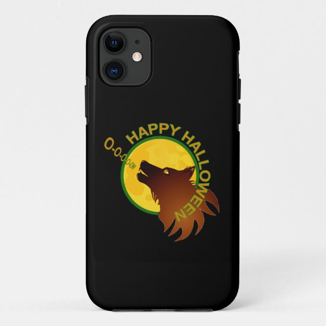 Funda De Case-Mate Para iPhone Luna Halloween del lobo (Reverso)