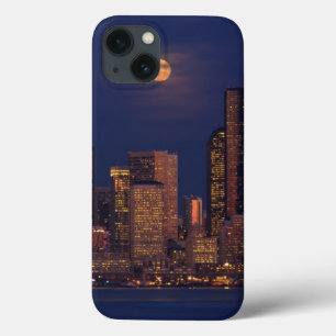 Funda Para iPhone 13 Luna Llena que sube sobre el horizonte céntrico de