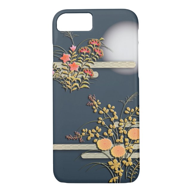 Funda De Case-Mate Para iPhone Luna, niebla y flores (Reverso)