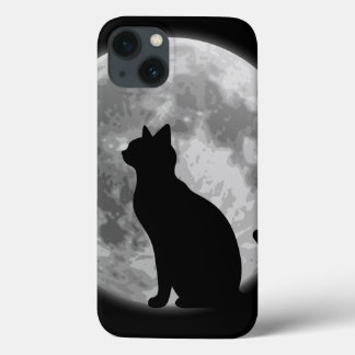 Funda Para iPhone 13 Luna y gato negro