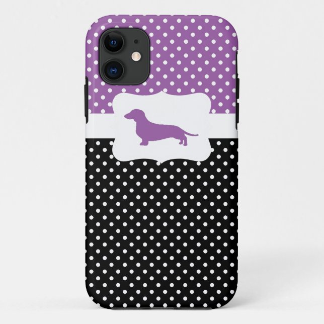Funda De Case-Mate Para iPhone Lunar retro w/Dachshund (Reverso)