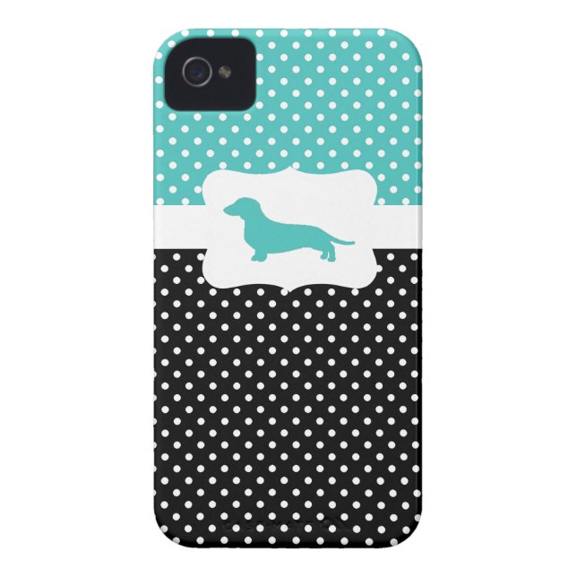 Funda De Case-Mate Para iPhone Lunar retro w/Dachshund (Atrás)