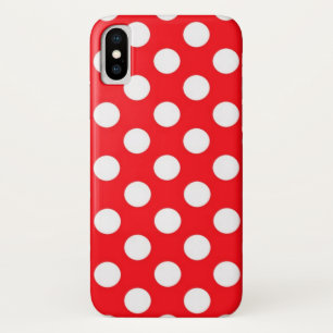 Funda Para iPhone X Lunar rojo del blanco del fondo