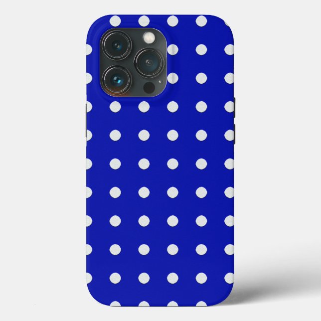 Funda De Case-Mate Para iPhone lunares blancos en azul (Reverso )