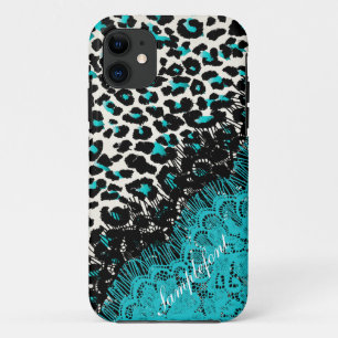 Funda Para iPhone 11 Lunares de leopardo/encaje falso de PixDezines