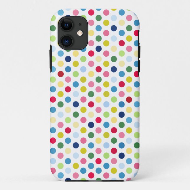 Funda De Case-Mate Para iPhone Lunares del arco iris (Reverso)