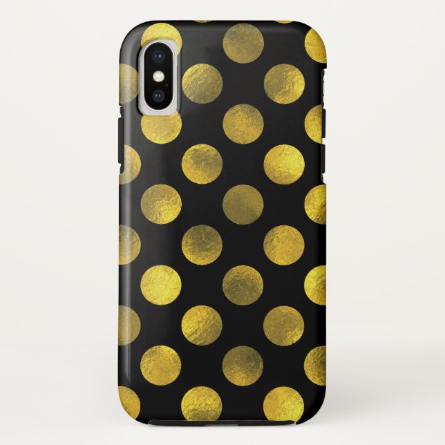 Funda De Case-Mate Para iPhone Lunares Dorados (Reverso)