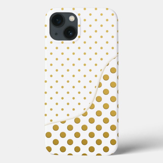 Funda De Case-Mate Para iPhone Lunares en oro y blanco (Reverso)