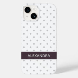 Funda Para iPhone 14 De Case-Mate Lunares grises con banda de ciruela polvorienta pú