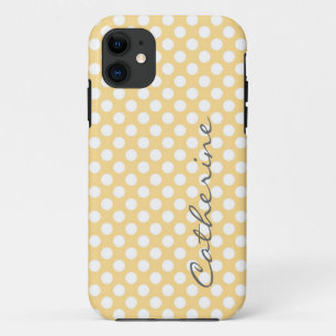Funda Para iPhone 11 Lunares personalizados de color amarillo claro fem