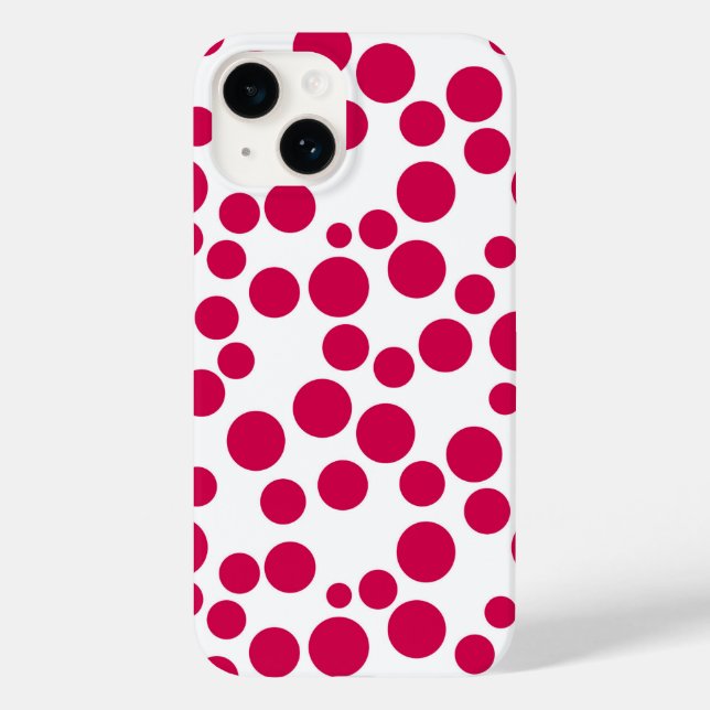 Funda De Case-Mate Para iPhone lunares rojos sobre un fondo blanco (Reverso )