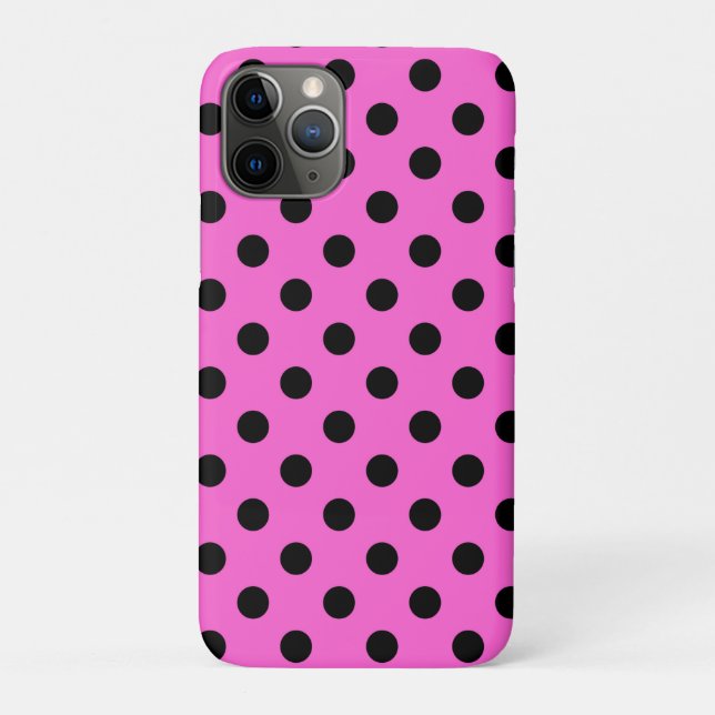 Funda De Case-Mate Para iPhone Lunares rosados y negros (Reverso)