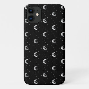 Funda Para iPhone 11 Lunas y estrellas blancas y negras