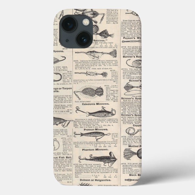 Funda De Case-Mate Para iPhone Lures de la pesca de vintage: pescador de la época (Reverso)
