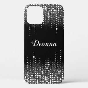 Funda Para iPhone 12 Luvia Plateada con Brillo Glamurosa Glam Nombre