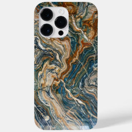 Funda Para iPhone 14 Pro Max De Case-Mate Luxury Blue and Gold Marble Swirl iPhone Case